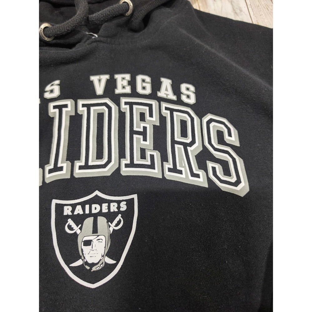 47 Brand Las Vegas Raiders Mens Hoodie Black Graphic Pullover Sweatshirt Medium - Picture 5 of 8